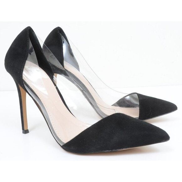 Victoria's Secret size 7.5 Transparent Clear Velvet Pointed Toe Sexy Heels - Picture 6 of 8